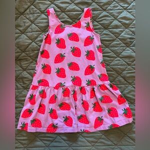 Strawberry dress mini boden 5-6 EUC tank thick cotton EUC